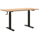  Stol Crna i prirodna 140 x 60 cm Čvrsto Hrastovo Drvo | shoptok.hr