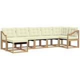vidaXL Zunanja garnitura za sedenje z blazino 7 pcs Bela in krem, (5000280432) | Shoptok.si