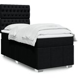vidaXL Box spring postelja z vzmetnico črn 90x190 cm blago | Shoptok.si