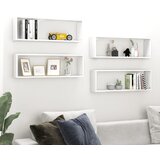 vidaXL kockaste zidne police 4 kom bijele 80 x 15 x 26,5 cm od iverice Cijene