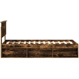  Okvir za krevet s uzglavljem Dimljeni hrast 75 x 190 cm | shoptok.hr
