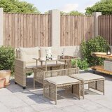  The Living Store Vrtna sedežna garnitura 4-delna z blazinami poli ratan steklo - Vrtna Sedežna Garniture, (21478459) | Shoptok.si
