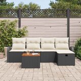  Sjedeća garnitura za vrt 6 kom. Crna poliratan 234 x 117 x 85 cm | shoptok.hr