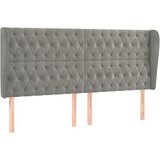  Uzglavlje s ušima svjetlosivo 203x23x118/128 cm baršunasto | shoptok.hr