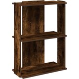 vidaXL Knjižna omara 3-nadstropna dimljen hrast 60x30x80 cm inž. les | Shoptok.si