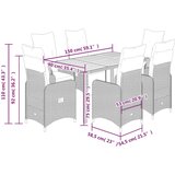 vidaXL 7-dijelni vrtni bistro set od poliratana s jastucima sivi | shoptok.hr