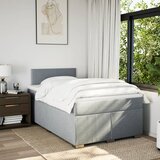  Krevet s oprugama i madrac svjetlosivi 120 x 200cm od tkanine | shoptok.hr