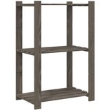  Stalak za pohranu 3 razina sivi 60x38x90 cm masivna borovina | shoptok.hr