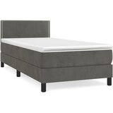 Box spring krevet s madracem tamnosivi 90x200 cm baršunasti | shoptok.hr