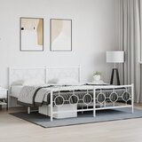  Metalni okvir kreveta uzglavlje i podnožje bijeli 180x200 cm | shoptok.hr