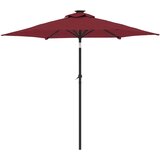  Vrtni suncobran s čeličnom šipkom LED bordo 225 x 225 x 212 cm | shoptok.hr
