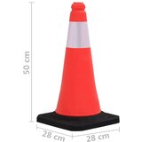 vidaXL Reflektirajući prometni čunjevi s teškim bazama 10 kom 50 cm | shoptok.hr