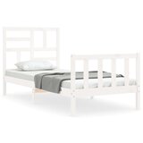Maison Chic Posteljni okvir - Enojna postelja - Postelja za odrasle brez vzmetnice bel 100x200 cm trdna borovina-J6835, (21762129) | Shoptok.si