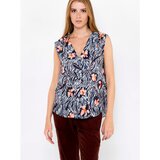 Camaieu Dark Blue Flowered Top - Women | ePonuda.com