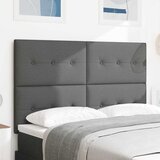  LED glava kreveta s LED trakama Tamno siva 144 cm tkanina | shoptok.hr