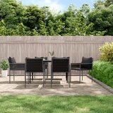  Vrtne stolice s jastucima 6 kom crne 54x61x83 cm od poliratana | shoptok.hr