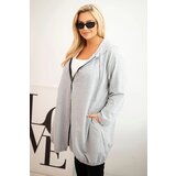 Kesi Women's Plus Size cotton hoodie with a zipper gray Cijene