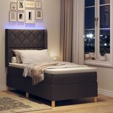  Krevet s opruga kutije s LED trakama Smeđa 90 x 190 cm tkanina | shoptok.hr