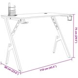 Igraći stol s nogama u obliku slova Y crni 110 x 60 x 75 cm | shoptok.hr