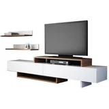 Nirvana 756FRN3041 TV komoda, 2 komada, Smeđa-Bijela