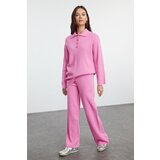 Trendyol Pink Polo Collar Ribbed Knitwear Top-Bottom Set | Eponuda.ba