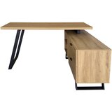 MID.YOU kotna pisalna miza kovina, leseni material črna, barve hrasta | Shoptok.si