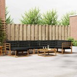  Set vanjskih sofa 22 pcs Prirodna i crna Čvrsto drvo akacije | shoptok.hr