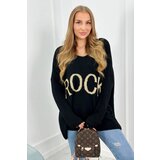 Kesi Sweater with the inscription Rock black | shoptok.hr