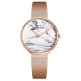 Pierre Ricaud ženski quartz belo,sivi roze zlatni elegantni ručni sat sa roze zlatnim pancir kaišem
