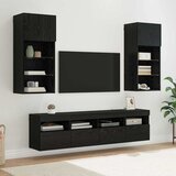 TV zidne jedinice s LED-om 5 pcs Crni hrast 40,5 x 30 x 90 cm | shoptok.hr