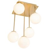 QAZQA Moderna stropna svetilka zlata z opalnim steklom 5-light - Atene | Shoptok.si