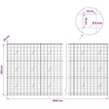  Gabion s žicom debljine 5 mm i mrežom 10x10 cm 1000x20x150 cm | shoptok.hr