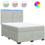 vidaXL Box spring postelja z vzmetnico svetlo siva 140x200 cm žamet, (21304877) Cene