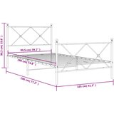  Metalni okvir kreveta uzglavlje i podnožje crni 100x190 cm | shoptok.hr