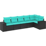 vidaXL Vrtni set od 6 dijelova s jastucima crni poliratan - Crna Bez stola 1 | shoptok.hr