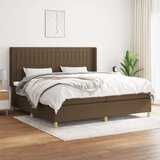  Box spring postelja z vzmetnico temno rjav 200x200 cm blago, (20901197) Cene