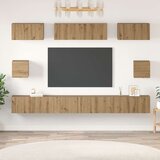 vidaXL Set TV omar s polico Namestitev na steno Drugo s shranjevanjem 8 pcs artisan hrast | Shoptok.si