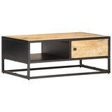The Living Store Klubska mizica z izrezljanimi vrati 90x55x36 cm mangov les - Klubska Mizica, (21574106) Cene