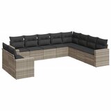  10-dijelni set vrtnih sofa poliratan s jastucima svijetlosivi | shoptok.hr