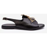 Zazoo Leather Flat Sandals 2898 Black | Shoptok.si