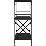  Regal za knjige s 3 razine crni 59x35x90,5 cm konstruirano drvo | shoptok.hr