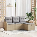 vidaXL 4-dijelni vrtni kauč set s jastuči Bež poli ratan | shoptok.hr