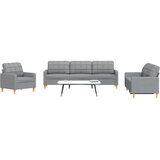 vidaXL 3-dijelni set sofa svjetlosivi od tkanine | shoptok.hr