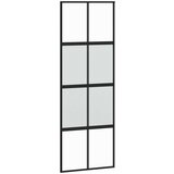 vidaXL Drsna vrata črna 76x205 cm kaljeno steklo in aluminij | Shoptok.si