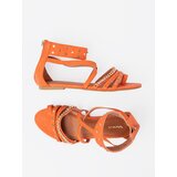 Shelvt Orange boho sandals with studs | shoptok.hr