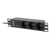 Lanberg 10 RACK POWER STRIP (1U, 16A, 3X 230V PL) | shoptok.hr