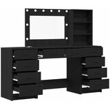  Toaletni stol s ladicama 3 pcs Crni hrast Konstruirano drvo | shoptok.hr