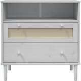  Komoda SENJA bijela izgled ratana 80x40x80 cm masivna borovina | Eponuda.com