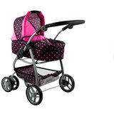  Višenamjenska kolica za lutke Alice - crna s ružičastim točkicama | shoptok.hr