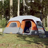 vidaXL Šator za kampiranje sivo-narančasti od zatamnjene tkanine LED